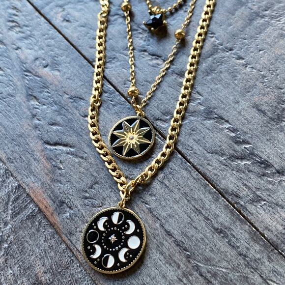 NEW Moon Phases Triple Strand Necklace - Picture 5 of 10